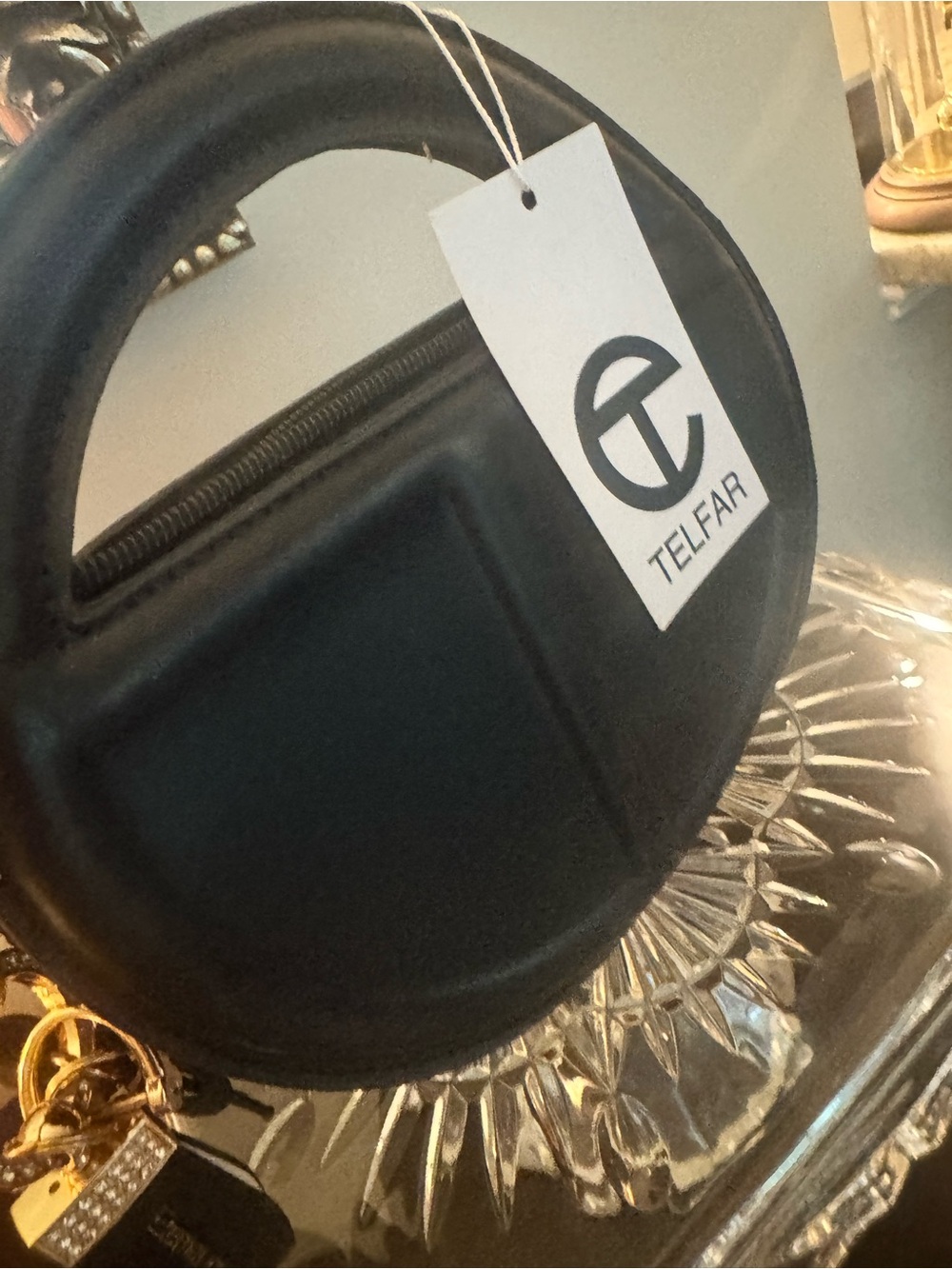 Telfar Black Round On-Ear Headphone Case